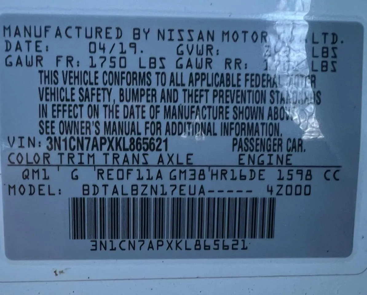 NISSAN VERSA S